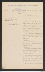 k.k. naturhistorisches Hofmuseum, Intendanzakten 1885-1896 (Hauer), Aktenzahl Z.633/1891, Seite 1